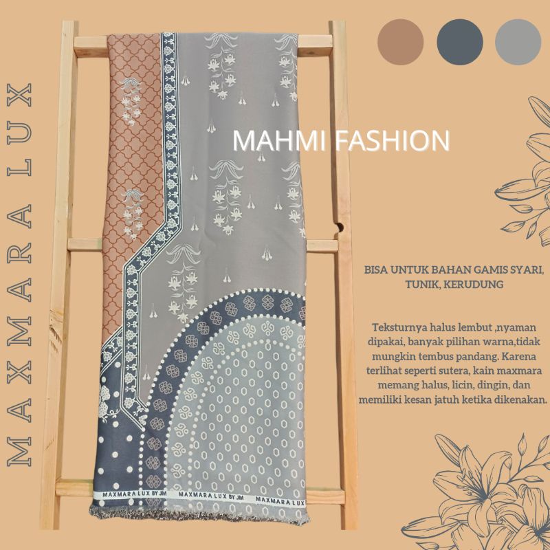 KAIN MAXMARA LUX MOTIF TERBARU bahan gamis, tunik, kemeja (Harga 0,5 meter) Ready stok