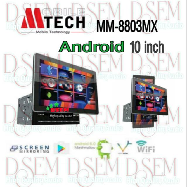 Mtech MM-8803MX Android 10' Head unit Double Din Tape Mobil 8803