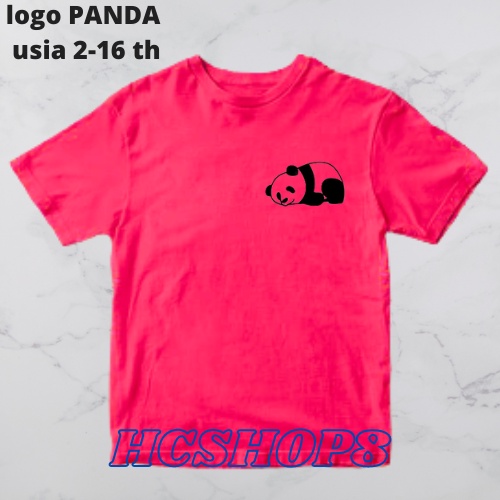 Kaos Anak Gambar Panda Unisex Laki Laki Perempuan Usia 2-16th Cowok Cewek