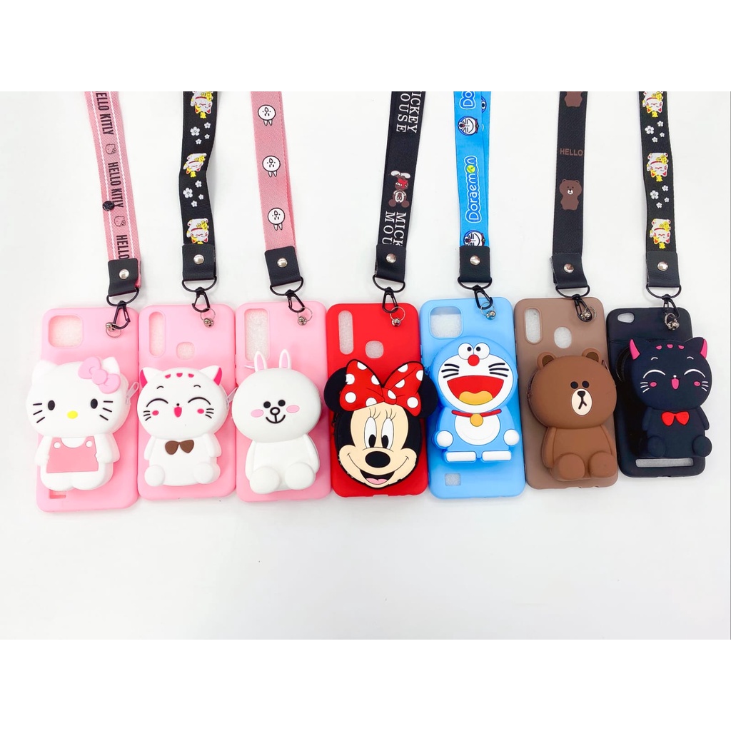 CASE REDMI S2 DOMPET KARTUN LUCU + TALI GANTUNGAN