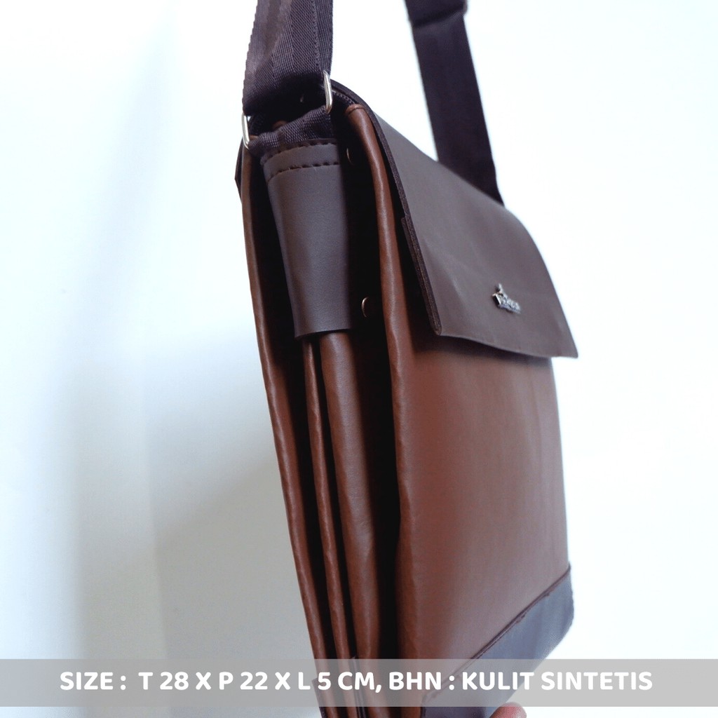 Tas Pria Tas Bahu Selempang Pria POLOS GESPER Kulit SINTETIS Muat Gadget 8 Inchi Slingbag cowok