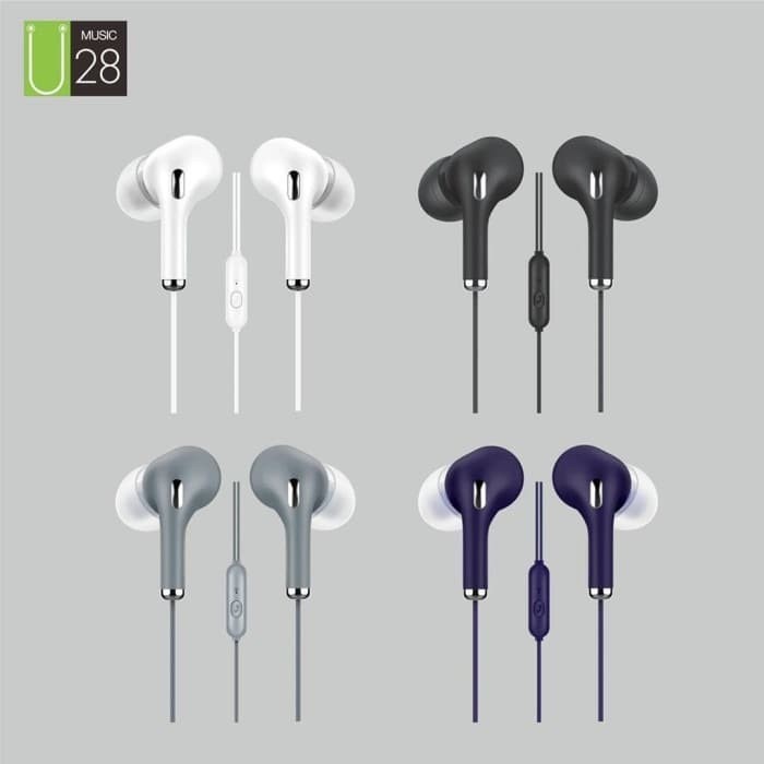 Headset Macaron U28 Stereo Earphone Handsfree Macaron U-28 / U28