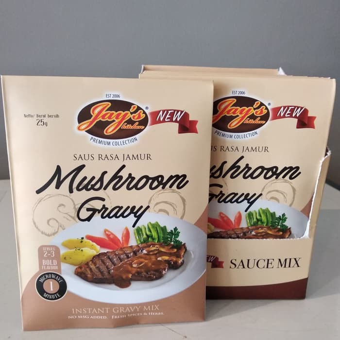 Bumbu Instant Bumbu Masak Jay S Mushroom Gravy Mushroom Sauce Saus Rasa Jamur 25 Gr Shopee Indonesia