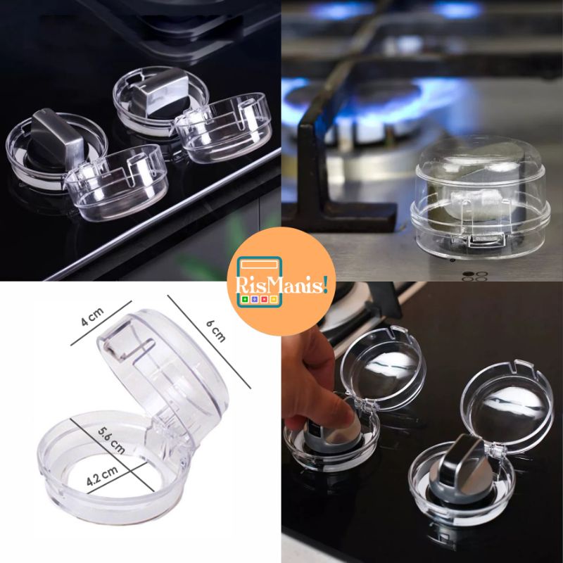 GAS STOVE KNOB COVER - Pelindung Penutup Kenop Putar Kompor Tungku Gas Open Dapur Pengaman Balita