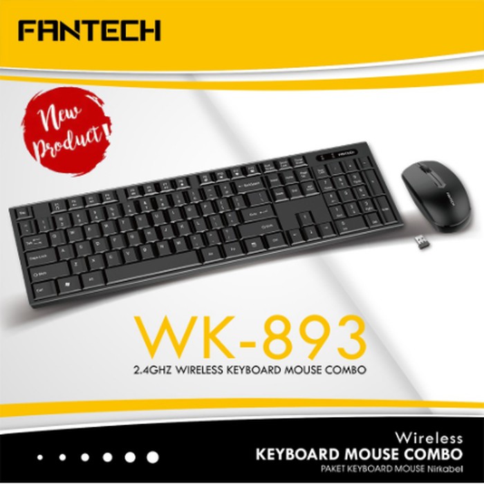 Fantech Keyboard Mouse Wireless WK893 SILENT CLICK