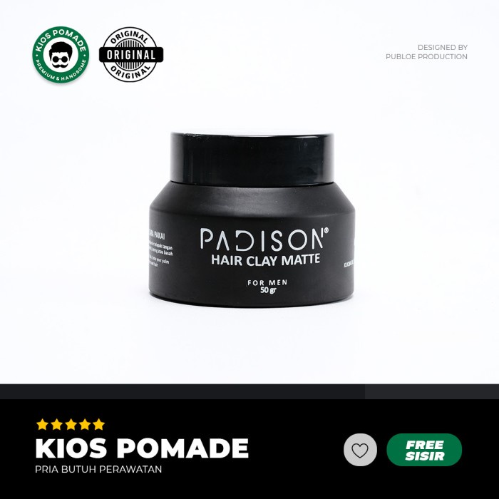 NEW Pomade Clay Padison Hair Clay Matte (50 gram)