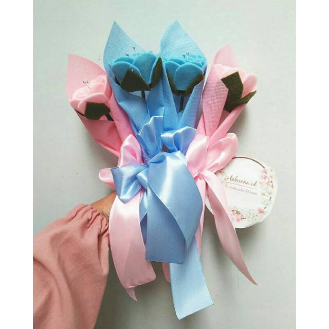 Buket bunga flanel 1 tangkai