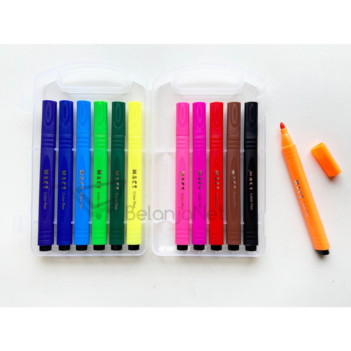 Pen Warna - Color Pen MACS 12 warna Grip Segitiga