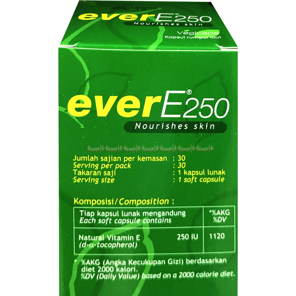 Ever E 250 Vitamin Lunak 30tablet Natur E Kapsul Vitamin E Untuk Kulit Ever-E Evere