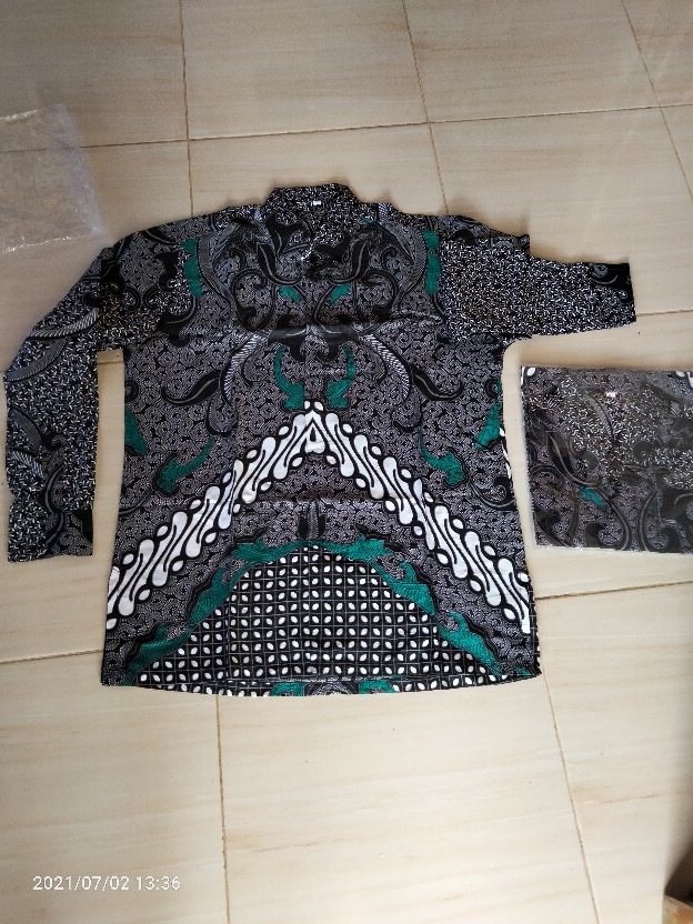 Atasan Batik Pria Lengan Panjang Kenongo Hem Padi Pekalongan M L Xl