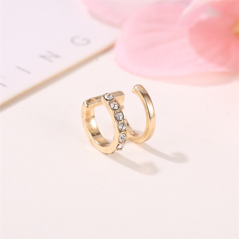 Anting Klip Geometris Untuk Wanita Dan Pria /Anting Jepit Fashion Import