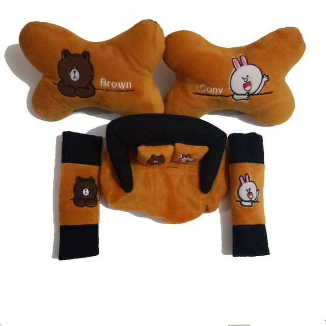 Bantal Mobil / Bantal Leher mobil 3in1 Masha  Aksesoris Mobil