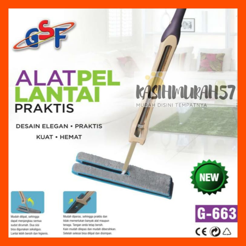 ALAT PEL LANTAI PRAKTIS GSF G-663 / ALAT PEL MAGIC MOP FLAT ROTARY DOUBLE SIDE GSF G 663 / GSF 663 /