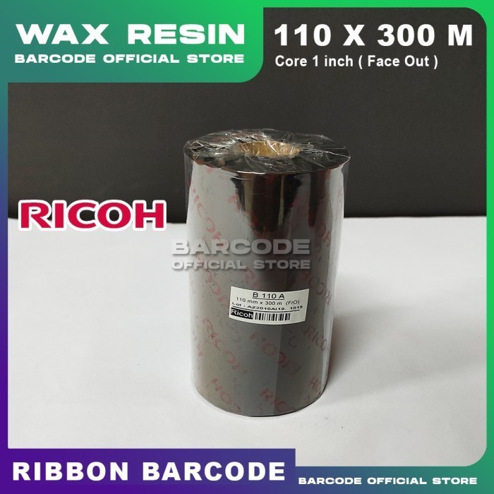 

RICOH B 110 A 110 mm X 300 m (F/O) Ribbon Wax Resin