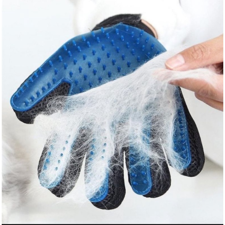 sarung tangan pengangka bulu kucing anjing perapi saat mandi true touch Pet Glove