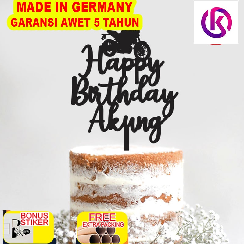 

Promo Custom Cake Topper Nama Topper Nama Akrilik Motor - 10cm
