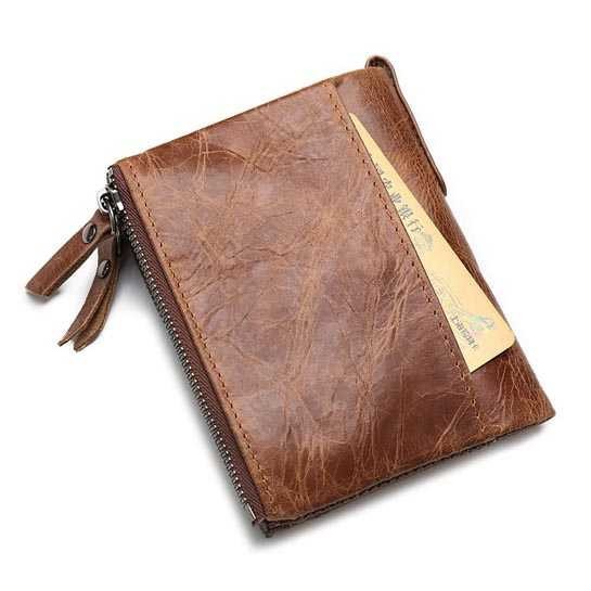 [ORIGINAL] GUBINTU Dompet Lipat Kancing Kulit Sapi Asli Import Pria Casual Style Men's Short Wallet Cowhide Genuine Leather