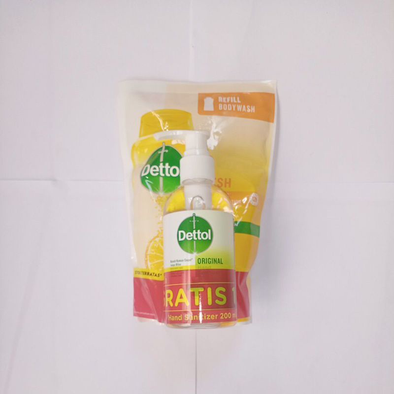 PROMO PAKET Dettol Bodywash Cair FRESH 410ml + Handsanitizer 200ml