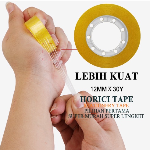 MURAH 12 Pcs Stationery Tape 12 MM x 5Yard/12MM x 15Yard/12MM x 30Yard/12MM x 40Yard Dan Selotip / Isolasi /Solatip