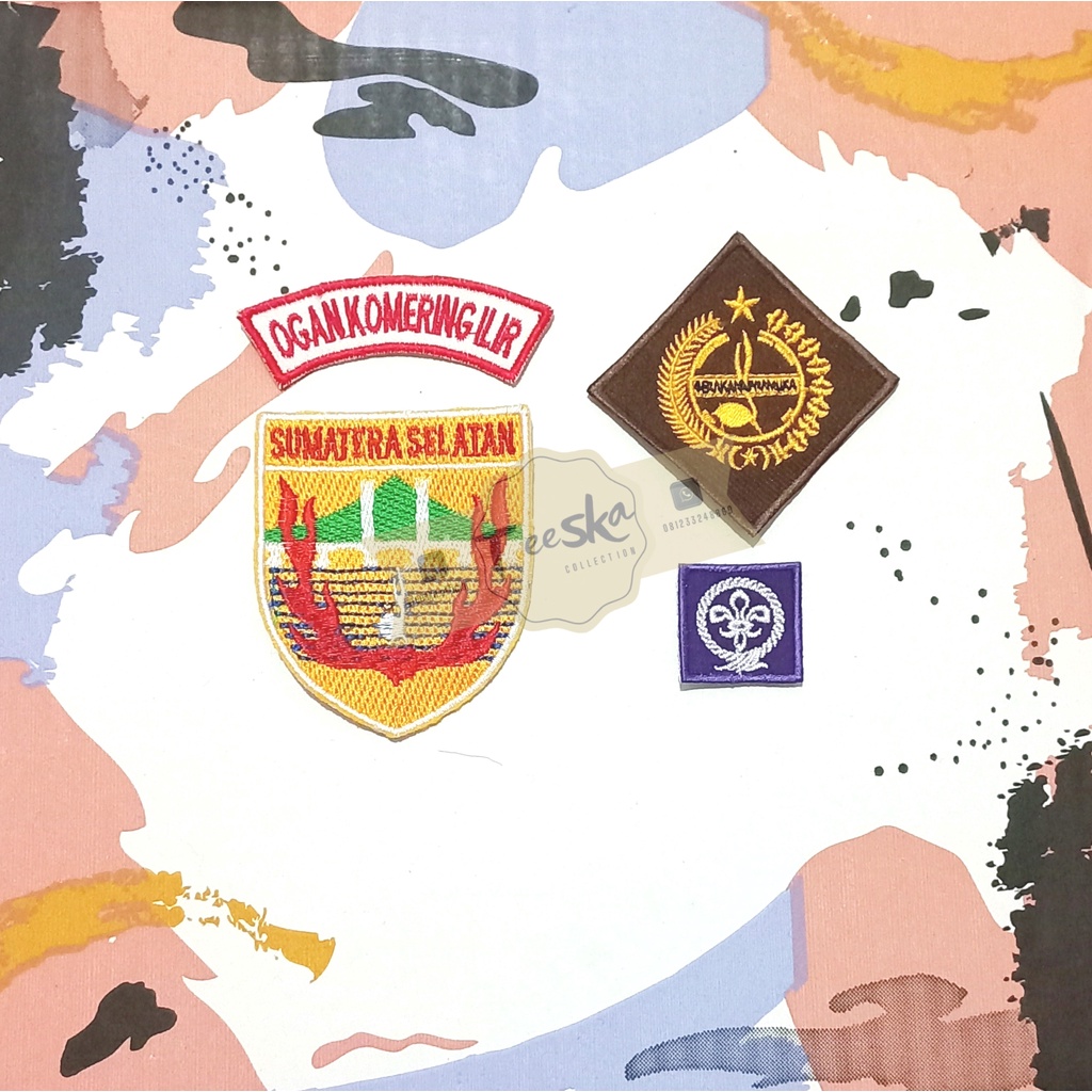 Set Atribut  Seragam Pramuka Logo Tunas Kelapa dan Wosm, Logo Kwartir Daerah ( Kwarda ) Sumatera Sel