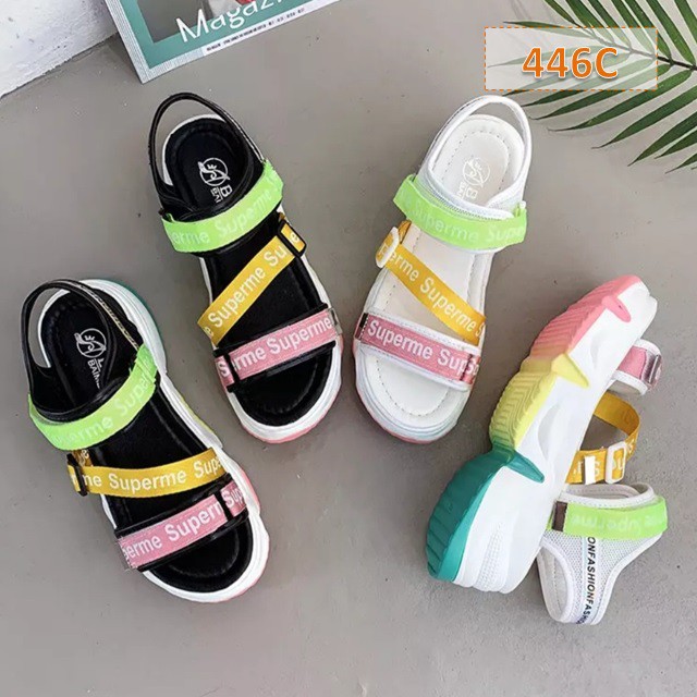 Sandal Gunung Tali Wanita Cathy Fahion Kasual Korea Sol Tebal 5 Cm (WA412)-2