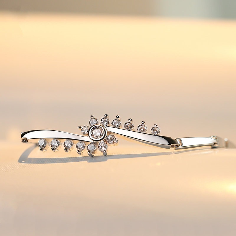 Gelang Bahan Stainless Steel S925 Silver Plated Gaya Korea Untuk Wanita