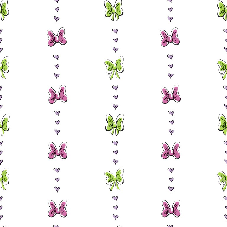 Disney Wallpaper Bow Stripe Purple Green - DS7713