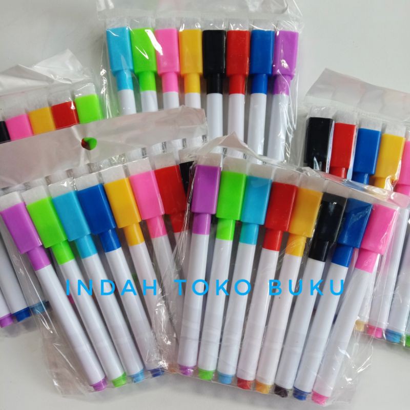 

Paket isi 8 - Spidol Penghapus Wipe And Clean Warna Warni Tulis Hapus Spidol Boardmarker Buku Papan Tulis