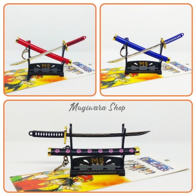 [COD] Keychain Miniatur Pedang Zoro Anime One Piece / Gantungan Kunci Action Figure Game Kartun
