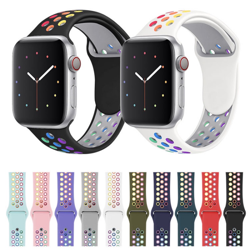 New Appel Watch Nike Sports Strap Rainbow Apple Strap for iwatch Series 6 5 4 3 2 1 SE iWatch replacement 38/40mm / 42/44mm Strap