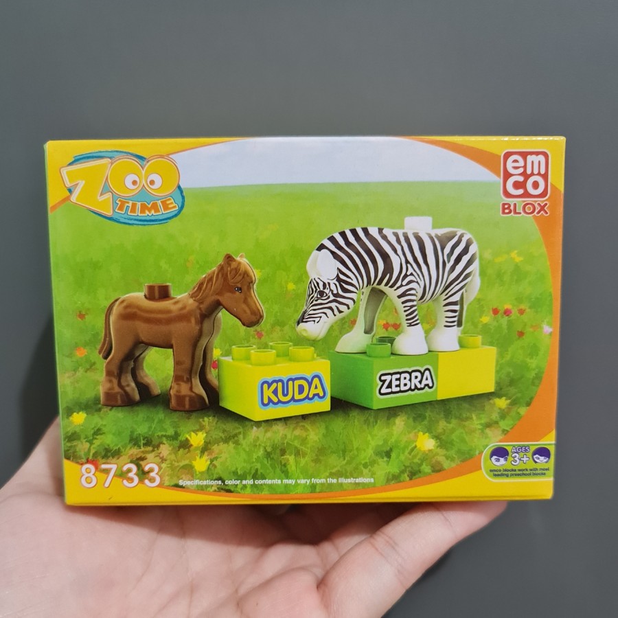 Emco Blox Zoo Time Kuda dan Zebra 8733 - Lego Duplo Animal