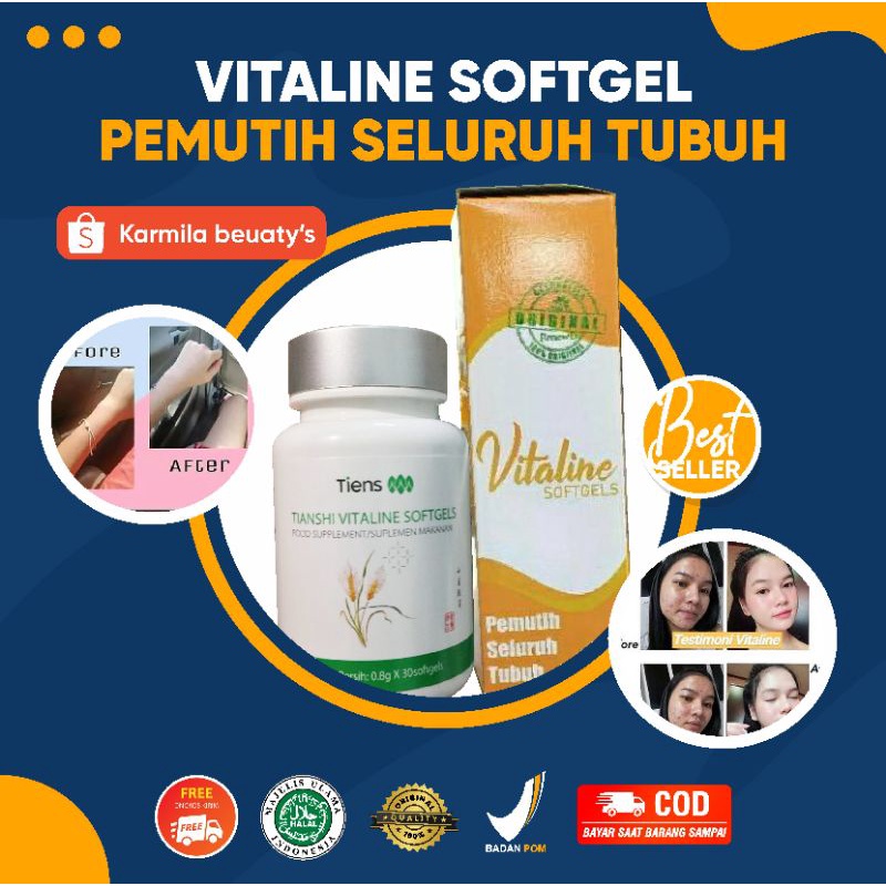 [ BISA COD ] VITALINE SOFTGEL VITAGEL - MENCERAHKAN KULIT ALAMI
