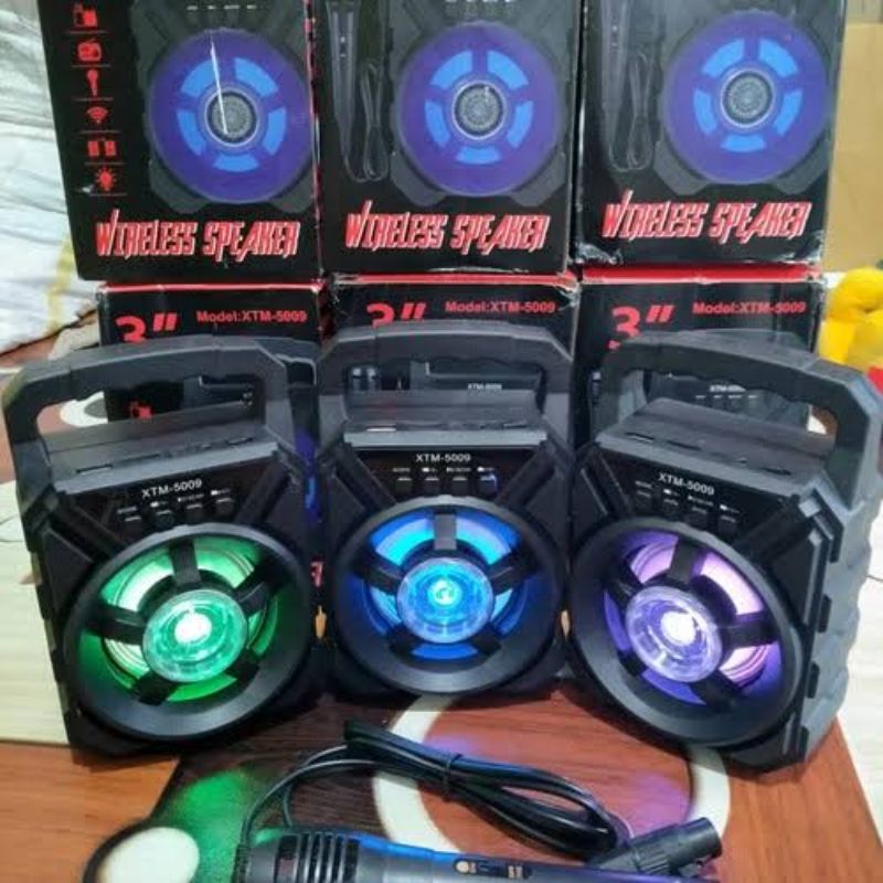 Speaker Bluetooth Karaoke + Mic XTM - 5009 /HF 339  Speaker Bluetooth Portable + Mic XTM - 5009 ( tergantung mn yg ready )