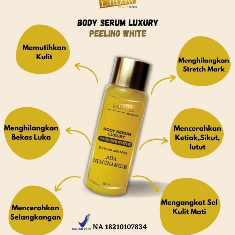 KEMASAN BARU L GLOW SERUM LUXURY PEELING WHITE SERUM PEELING LGLOW