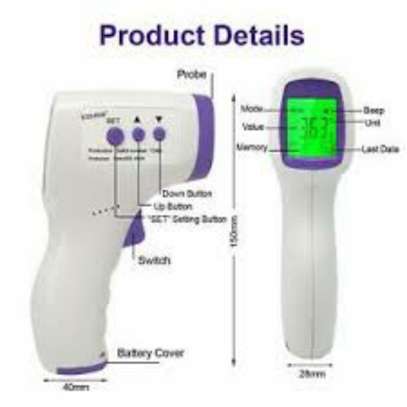 Thermometer Gun inframerah Non Contact Infrared Memiliki Akurasi Tinggi jenis UX-A-01 FAST AKURASI