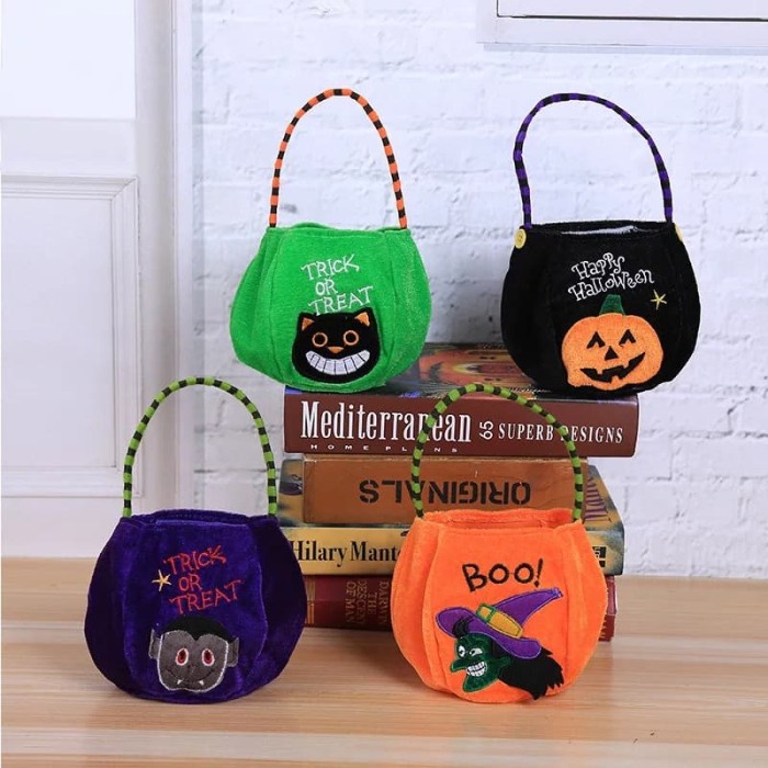 

✨ BISA COD ✨ Halloween Pumpkin Party Supplies Candy Bag / Tas Permen - Hijau