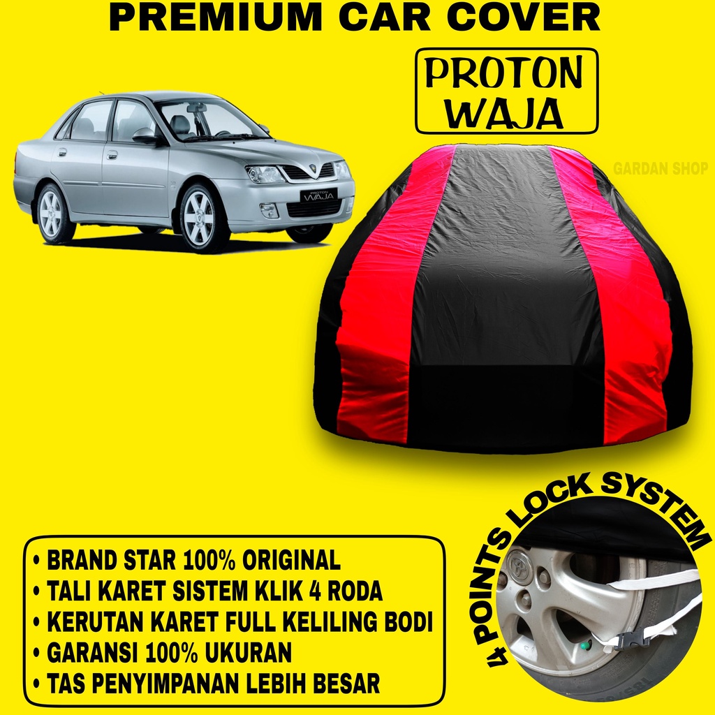 Body Cover PROTON WAJA Sarung MERAH Penutup Pelindung Bodi Mobil Proton Waja Waterproof PREMIUM Red