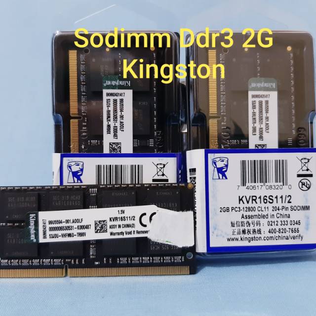 MEMORY LAPTOP SODIMM DDR3 2G KINGSTON 1.5V - SODIMM KINGSTON 8G DDR3 NON LOVO FULL COMPETIBLE