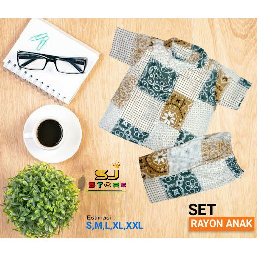 Daily Set Anak / Set Rayon / Daily Wear / Baju Anak / Piyama Rayon / Set