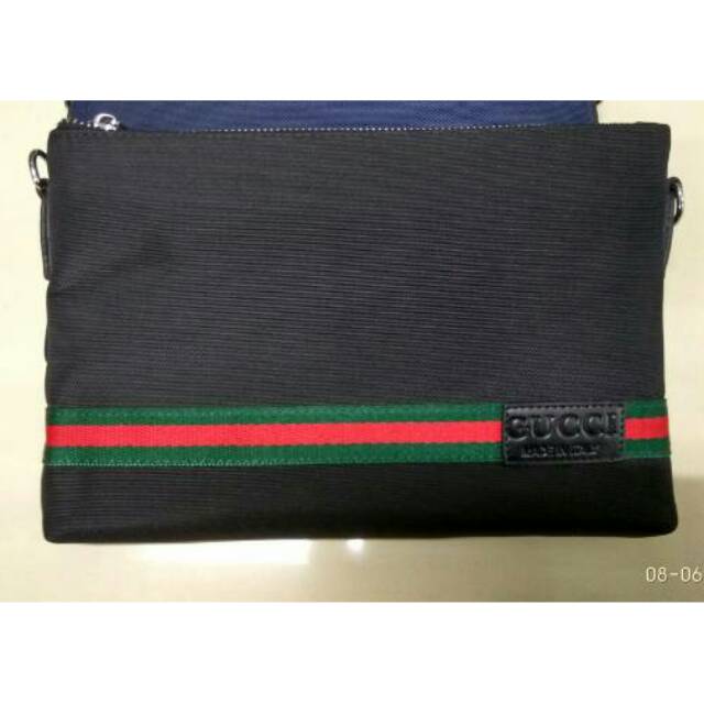 Tas tangan clutch slempang gucci import bahan kain berkwalitas