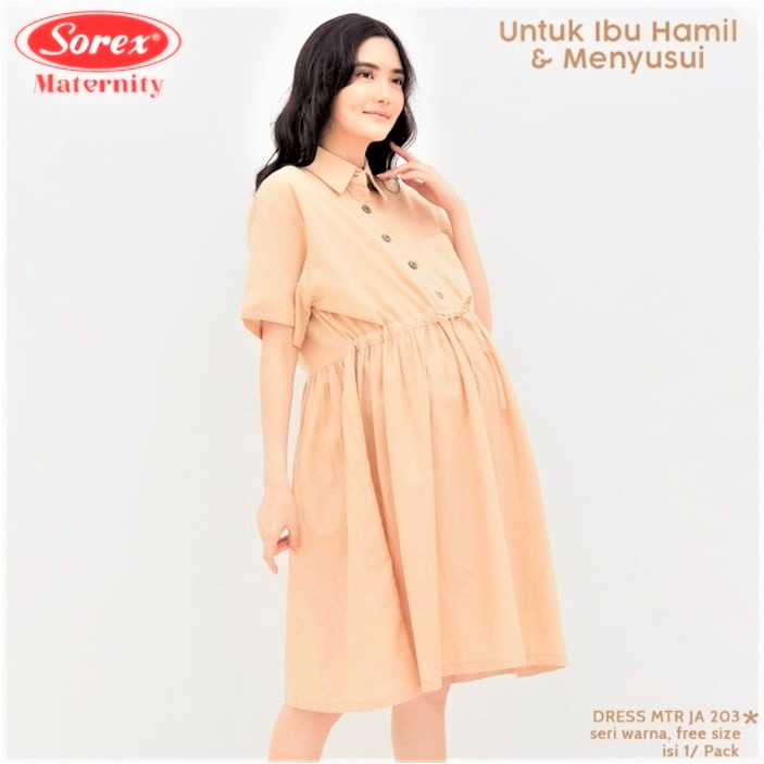 Dress Daster Katun Maternity Untuk Ibu Hamil &amp; Menyusui Sorex / Pakaian Ibu Hamil Sorex JA203 &amp; JA204