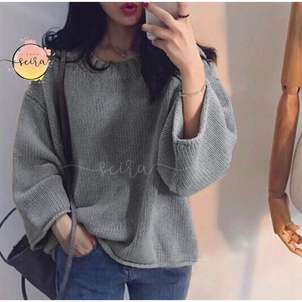 [BISA COD] Sweater Rajut Zero / Sweater Wanita Oversize Gaya Korea / Switer Rajut Wanita Kekinian / Sweater Wanita Polos / Zero Knit Premium Bukan Hopylovy