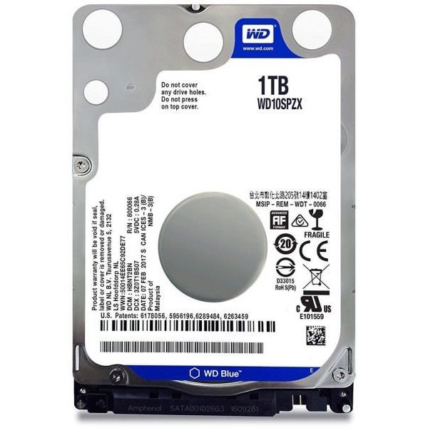 Harddisk WDC 2.5Inch 1TB SATA3 128MB - 7mm - WD10SPZX