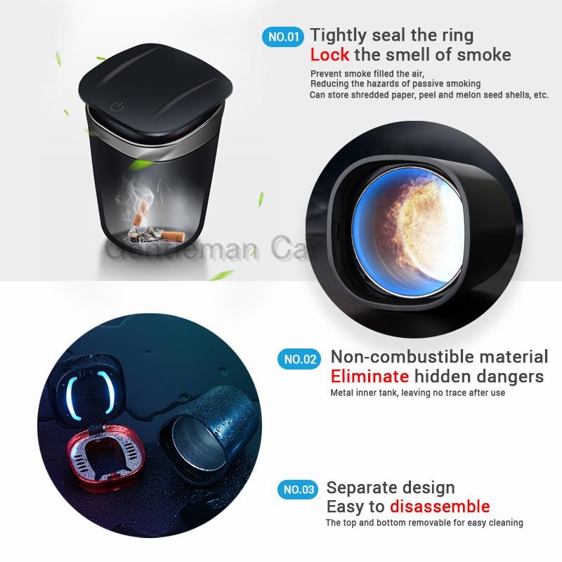 Premium Car Ash Tray LED Tempat Portable Asbak Interior Kabin Mobil