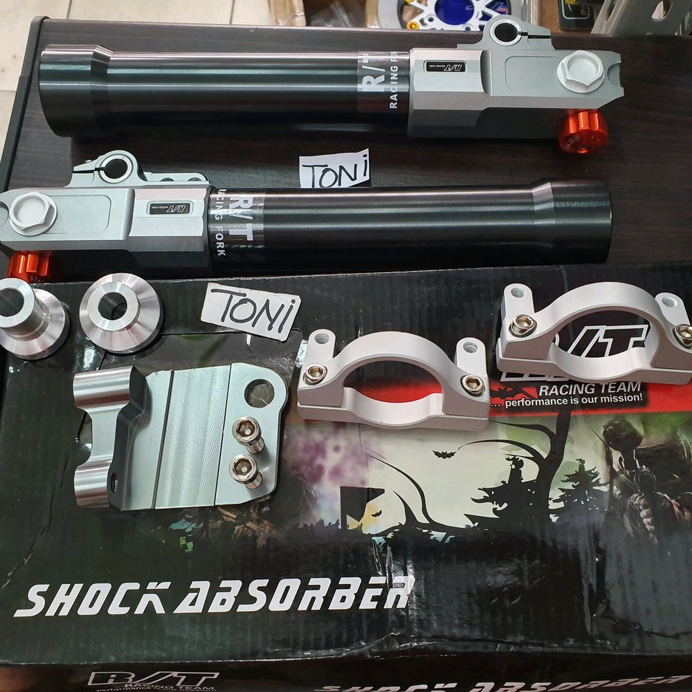 tabung shock depan PCX RT COPY ORI plus breket monoblok GEAR BOX CLEM SAPKBOR termurah