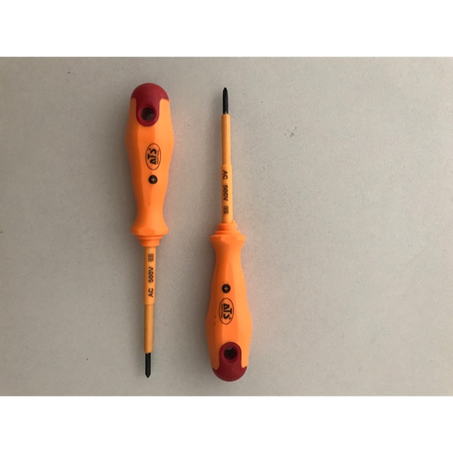 Obeng Elektrik ATS 3in + Obeng Listrik Karet Magnet 3 Plus Insulated Electric Screwdriver 3&quot;