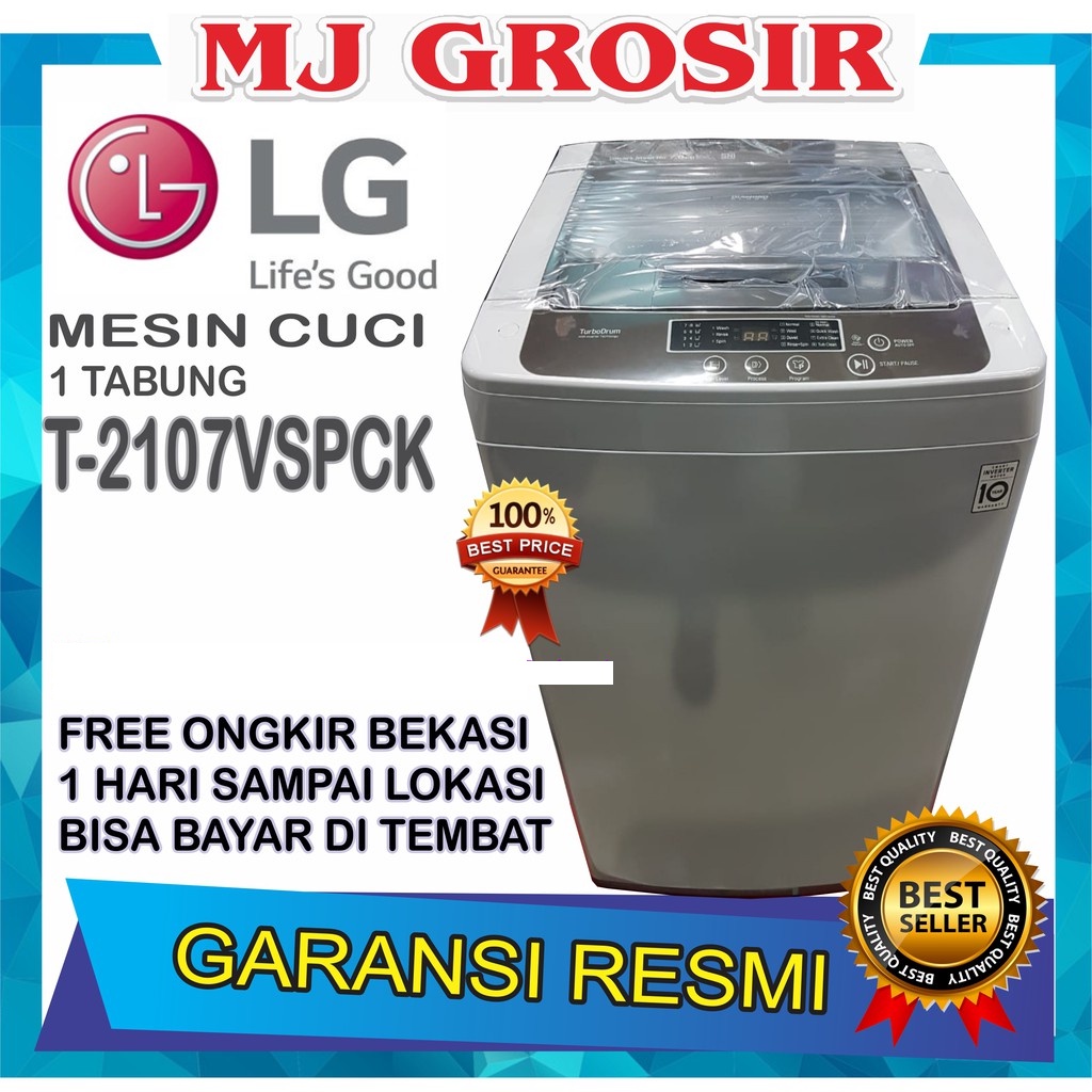 MESIN CUCI 1 TABUNG LG T 2107 VSPCK 2107VSPCK TOP LOADING 7 KG