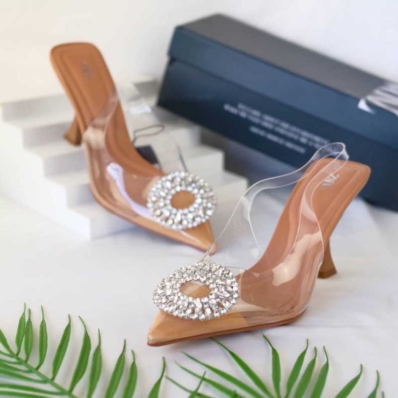 Sepatu Zara Wanita / ZR-162 Vinyl Rhinestones / Sepatu Zara / Sepatu Zara Heels / Sepatu Heels Wanit