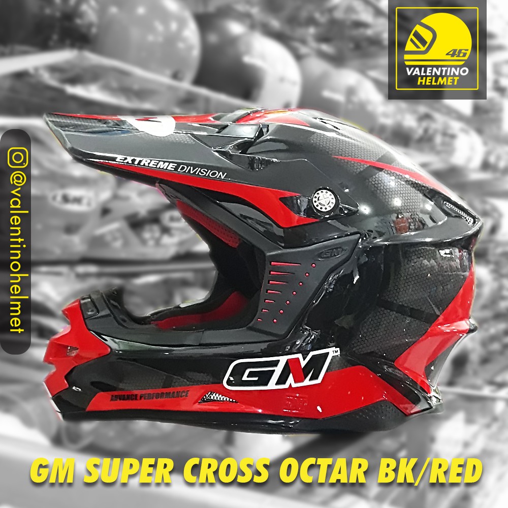 Helm GM Cross Octar Black Red