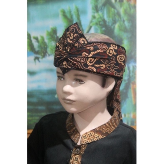 iket kepala sunda jawa blangkon tradisional dewasa anak atas bolong batik coklat